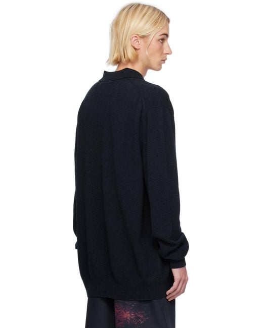 Comme des Garçons Blue Wool Polo for men