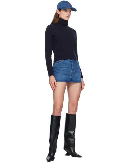 AMI Black Cashmere Ami De Cœur Turtleneck