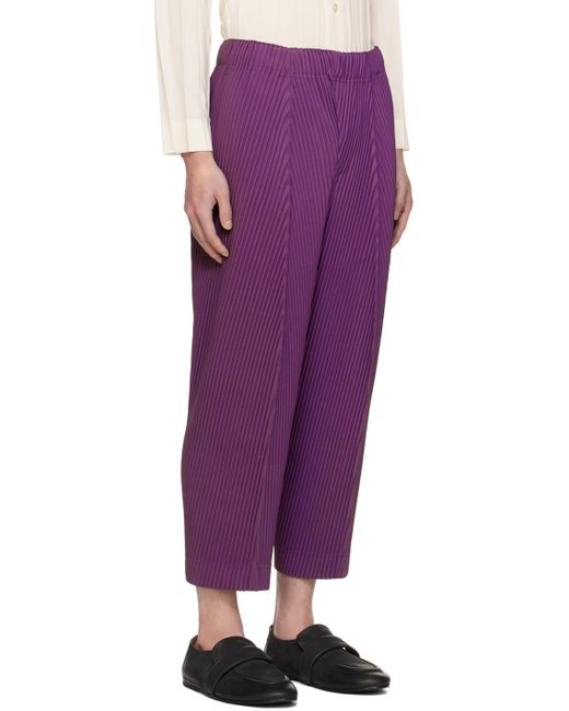Homme Plissé Issey Miyake Homme Plissé Issey Miyake Purple Pleats Bottoms Trousers for men
