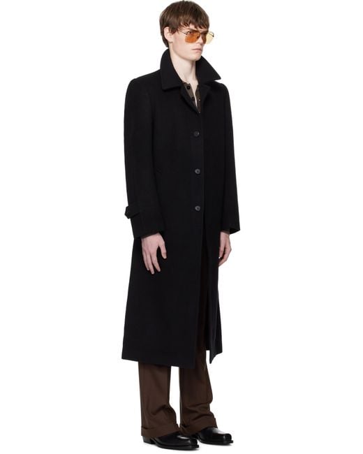 Ernest W. Baker Black Car Coat for men