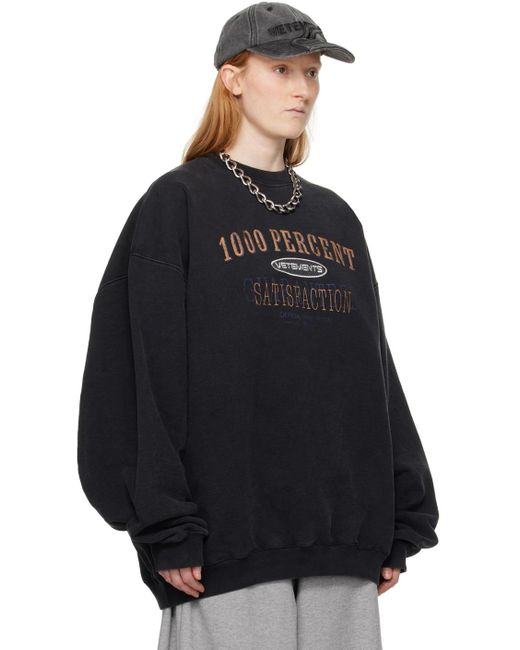 Vetements Black '1000 Percent' Sweatshirt