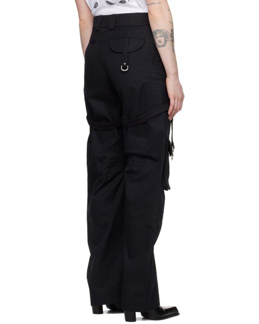 Off- pantalon noir à empiècement de style harnais Off-White c/o Virgil Abloh en coloris Blue