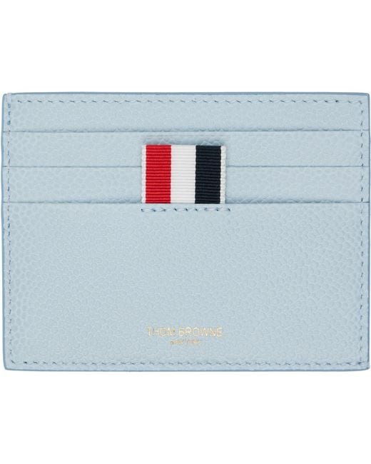 Thom Browne Black Pebble Grain Note Compartment Card Holder for men