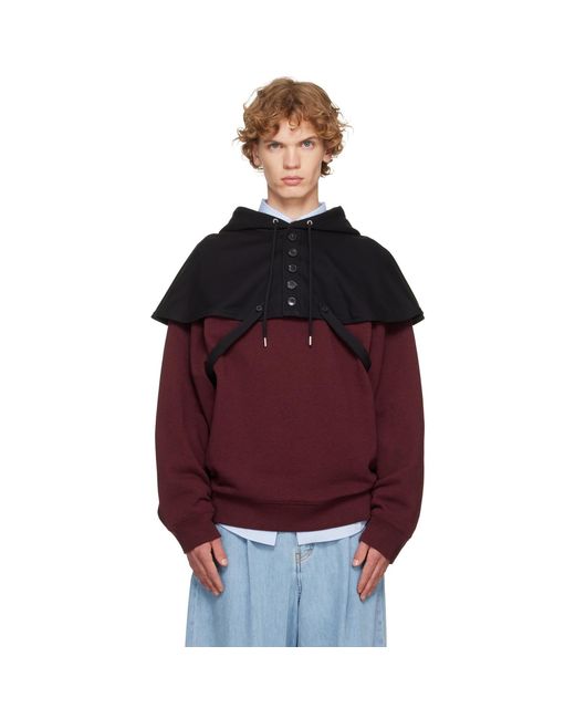 Dries Van Noten Red Cape Hoodie for men