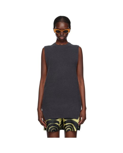 Nanushka Black Gray Leela Vest