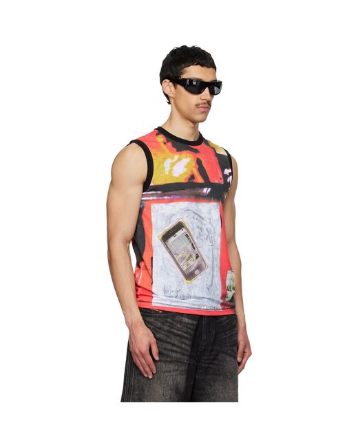 DIESEL Red T-Hessa Tank Top for men