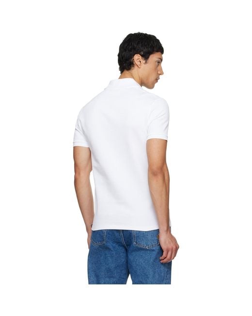 Balmain White Embroidered Cotton Polo for men