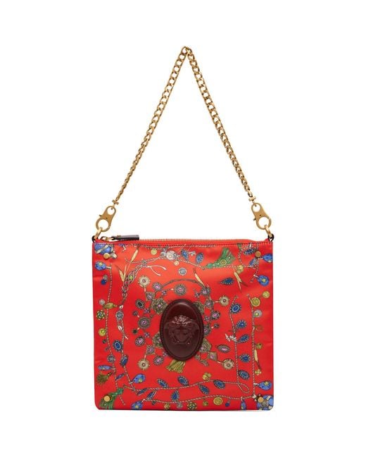 Versace Red Cabine Printed Duchesse Shoulder Bag