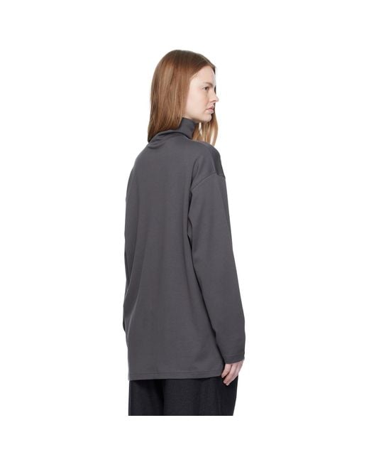 Lemaire Blue Relaxed Mock Neck T-Shirt