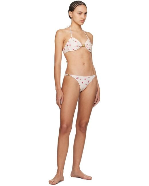 Ganni Multicolor Off-white Floral Bikini Bottom