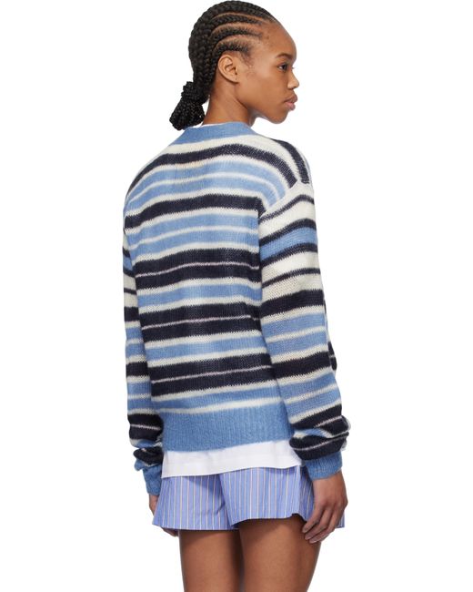 Cardigan Bleu En Mohair À Rayures Marni en coloris Blue