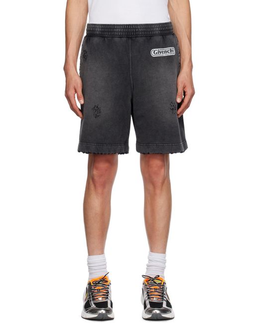 Givenchy Black Distressed Shorts for men