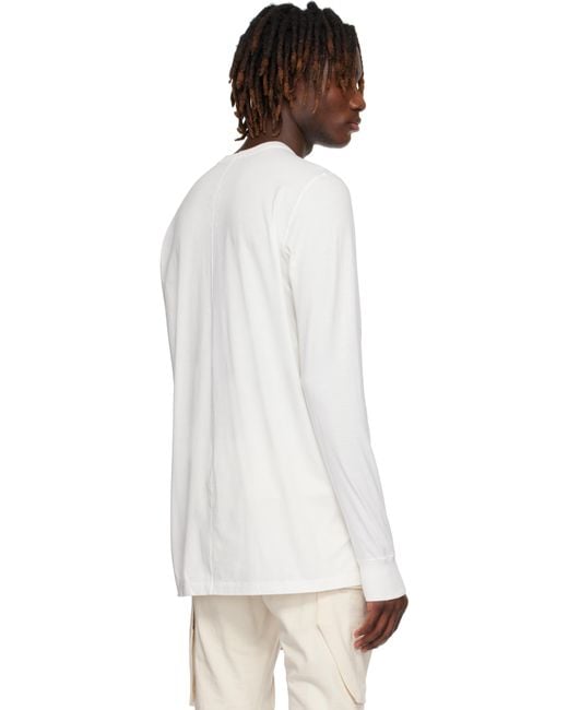 Rick Owens White Off- Hollywood Level Ls T-Shirt for men
