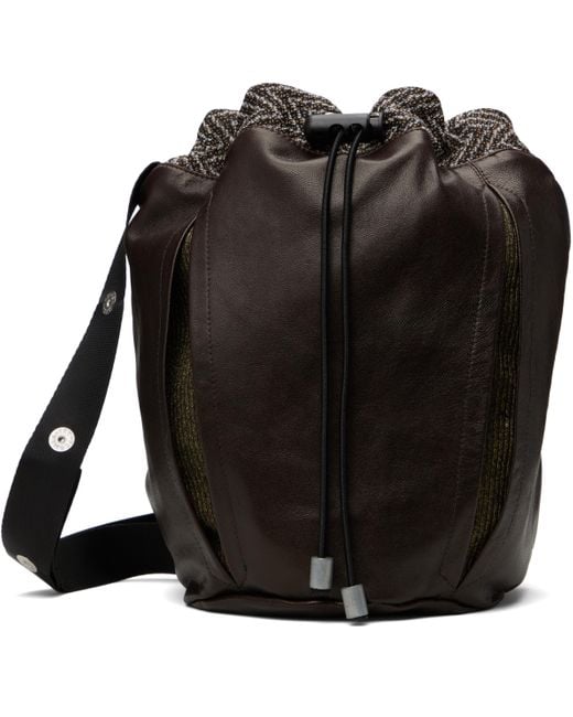 Omar Afridi Black Pochette Leather Bag for men