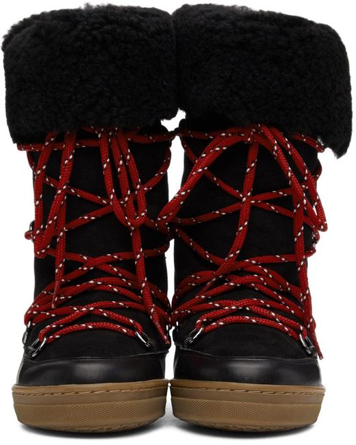Vervolg abortus niveau Isabel Marant Nowly Snow Boots in Black | Lyst