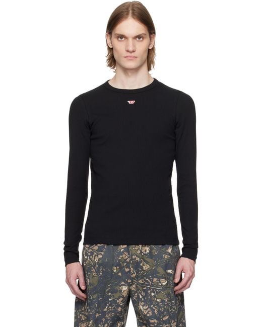 DIESEL Black D-Ribber-Ls-N T-Shirt for men