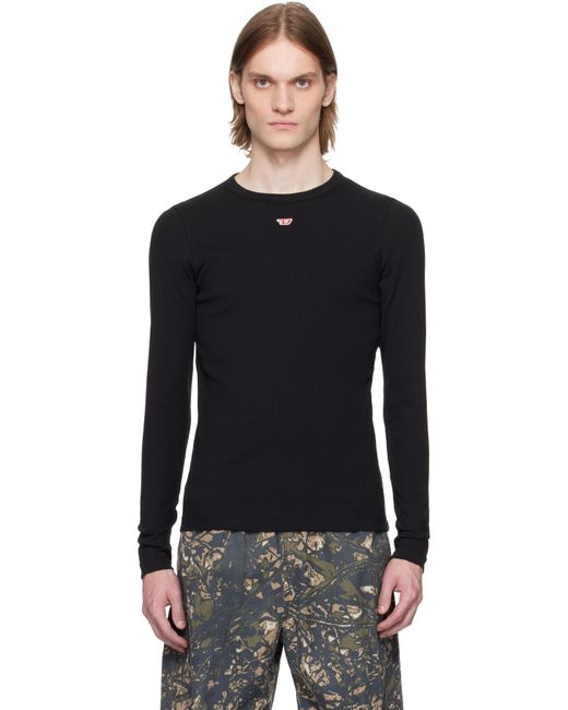 T-Shirt À Manches Longues Ribber-N Noir À Logo DIESEL pour homme en coloris Black