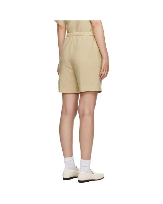 Totême Natural Toteme Beige Drawstring Shorts