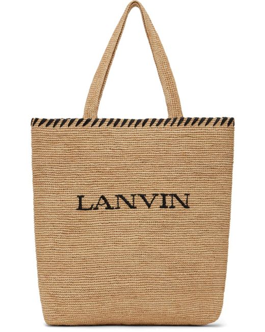 Cabas en raphia à logo Lanvin pour homme en coloris Natural
