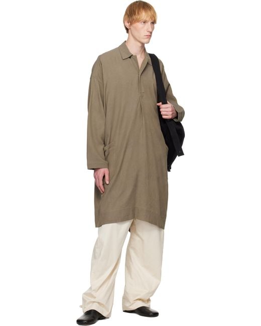 メンズ Jan Jan Van Essche トープ Wrinkled Cloth Tunic#39 シャツ Black