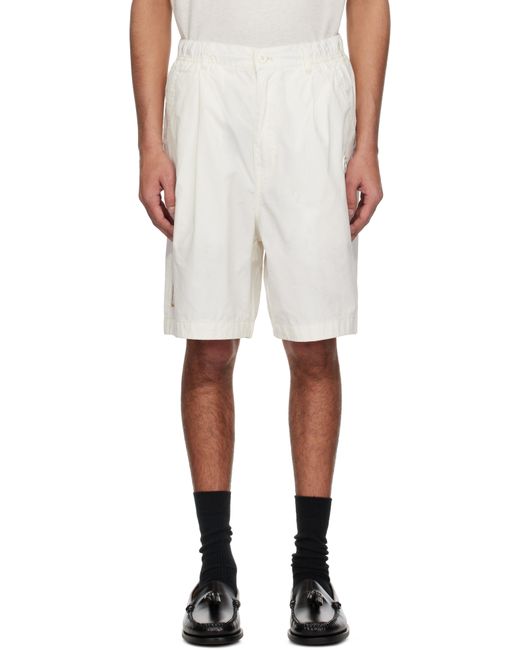 Aape By A Bathing Ape White Off- 'Aape Now' Woven Shorts for men