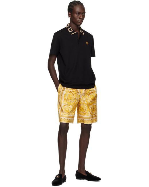Versace Yellow Barocco Shorts for men