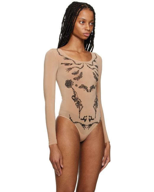 Wolford Beige Buenos Aires Bodysuit | Lyst