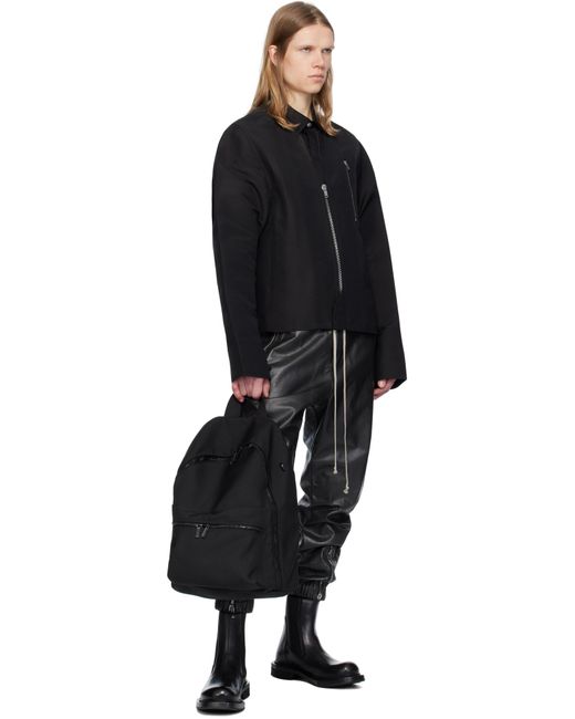 Rick Owens Black Hollywood Heavy Cordura Backpack for men