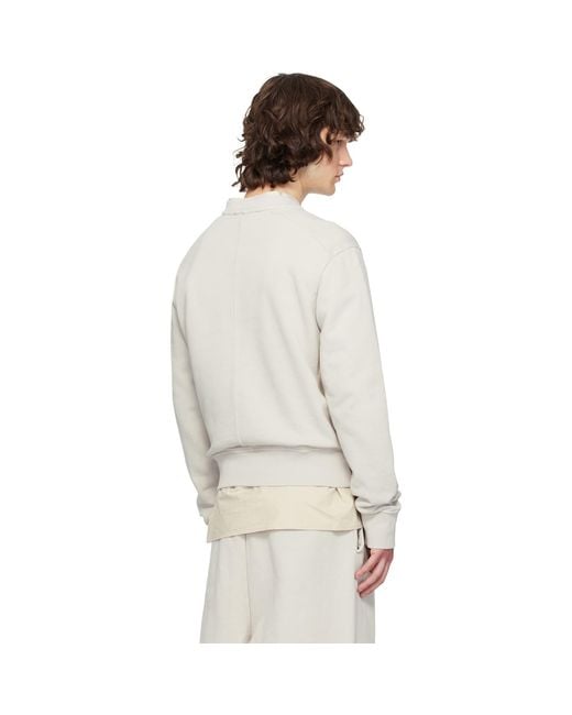 Entire studios White Off- Pod Crew Sweatshirt for men