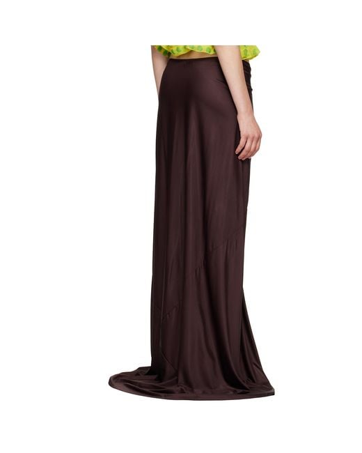 Dries Van Noten Brown Burgundy Humila Maxi Skirt