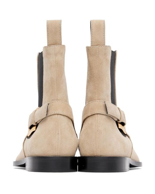 Balmain Natural Suede Anthem Chelsea Boots for men
