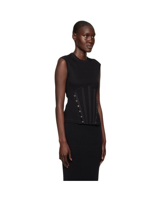 Dion Lee Black Split Hem Tank Top