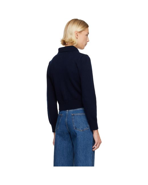 A.P.C. Blue Polo Shirt Collar Cardigan
