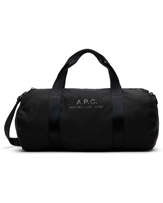 A.P.C. Black Backstage Gym Duffle Bag for men