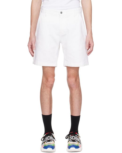 Moschino White Hammer Loop Shorts for men