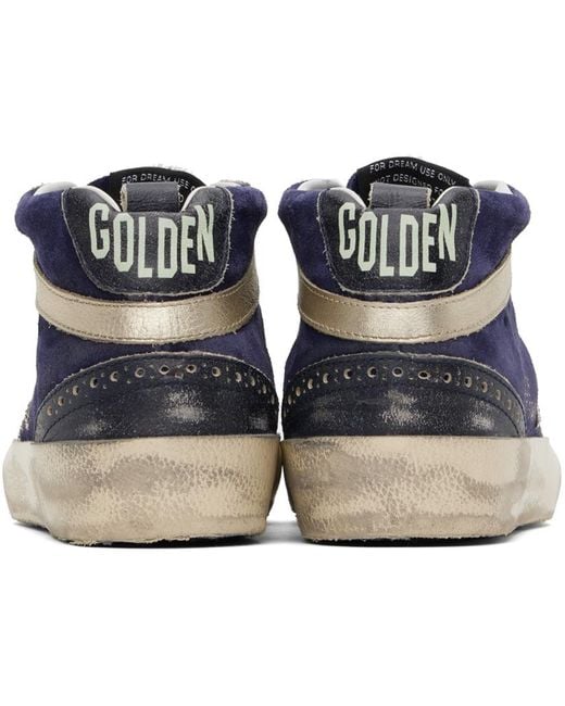 Golden Goose Deluxe Brand Blue Navy Mid Star Sneakers