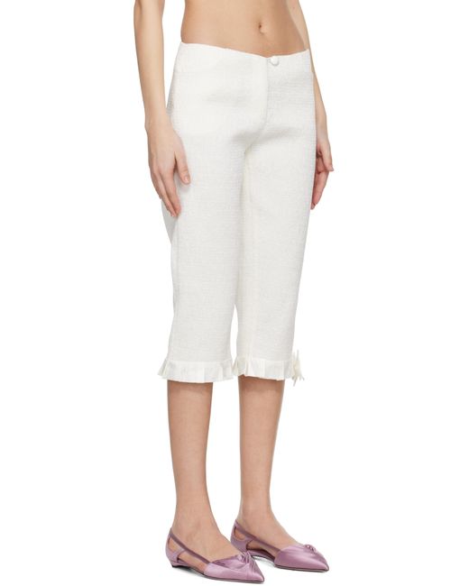 Super Yaya White Off- Pantacourt Audrey Trousers