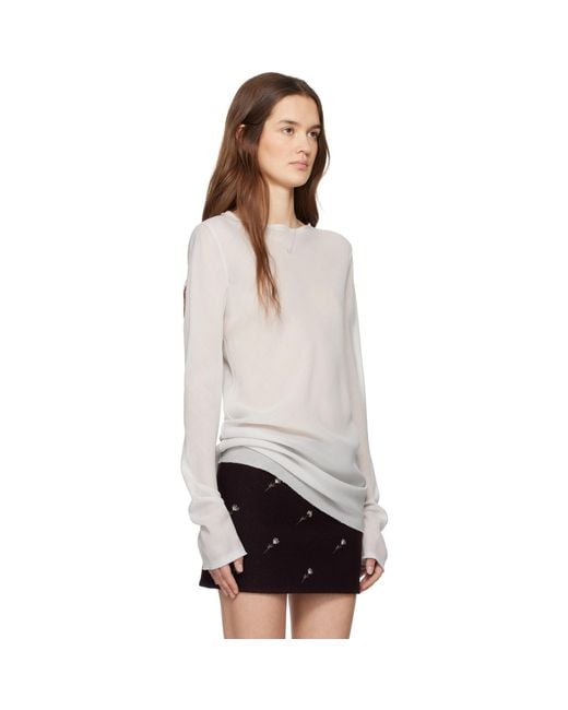 Rier Black Wool Gauze Blouse