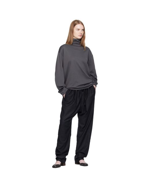 Lemaire Blue Relaxed Mock Neck T-Shirt