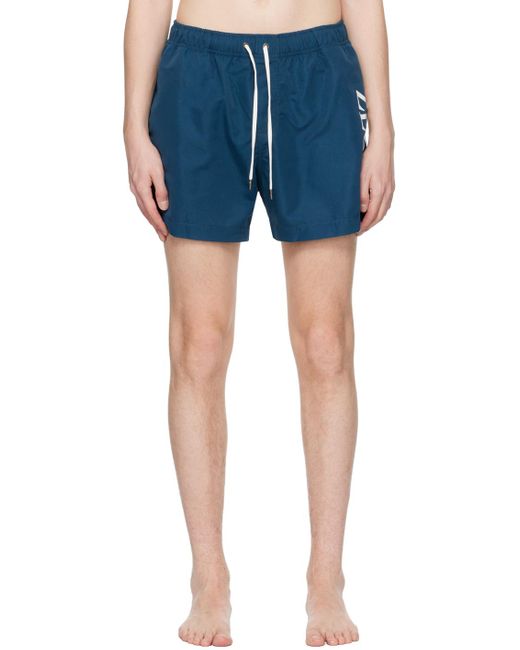 Zegna Blue Printed Swim Shorts for men