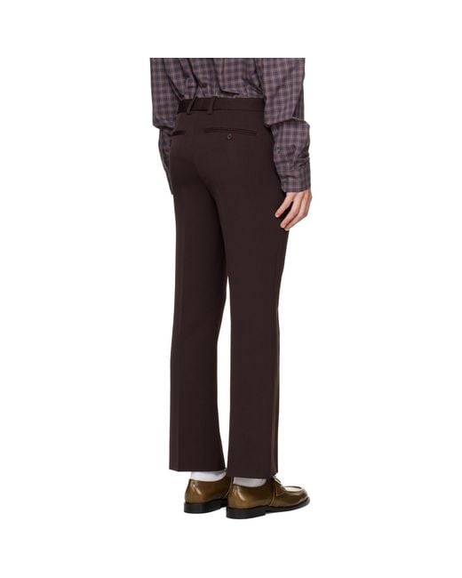 Marni Black Regimental Wool Trousers for men