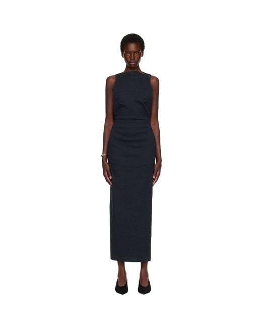 Issey Miyake Blue Allow Maxi Dress