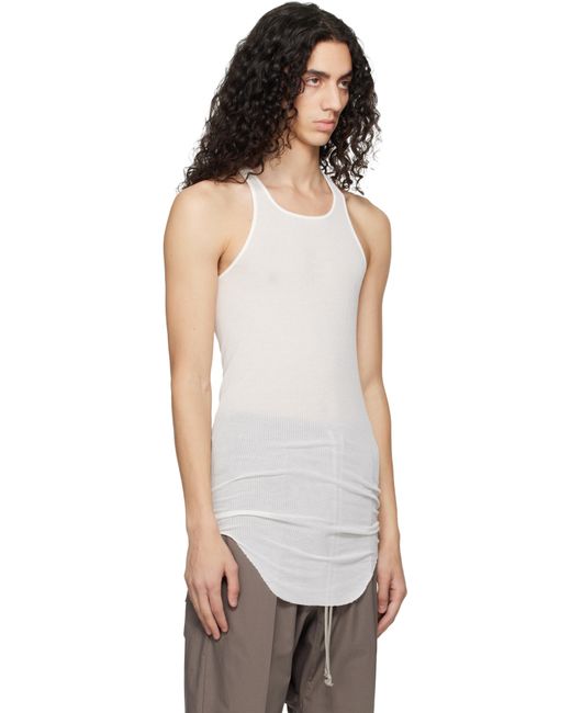 Rick Owens メンズ ホワイト Temple Basic リブタンクトップ 【公式通販】