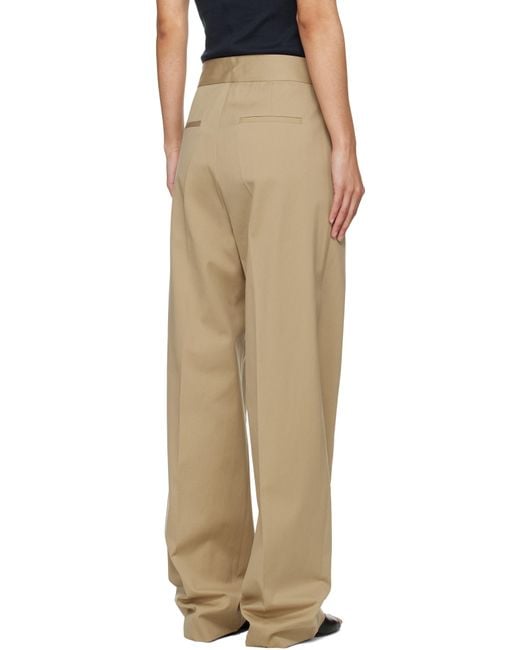 MSGM ベージュ ファイユ タックパンツ Black