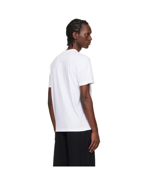 Moncler White Three-Pack Logo Patch Cotton T-Shirts for men