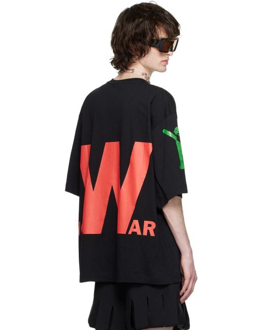 WALTER VAN BEIRENDONCK MAN BLACK T-SHIRTS