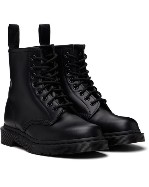 Dr. Martens Black 1460 Mono Smooth Leather Lace Up Boots for men