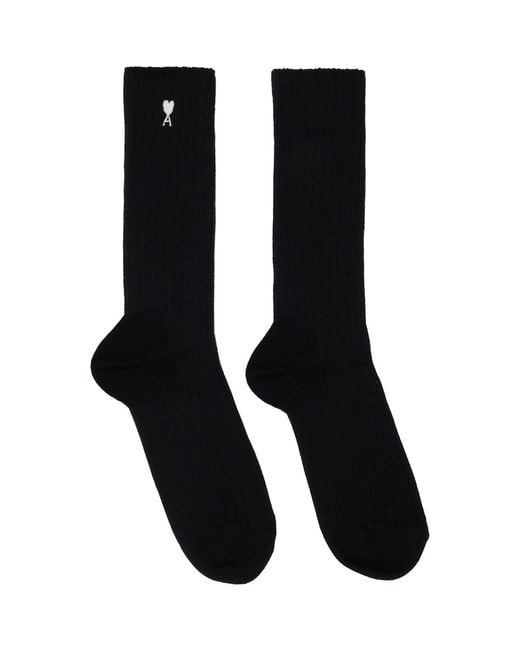 AMI Black Three-Pack Ami De Coeur Socks for men
