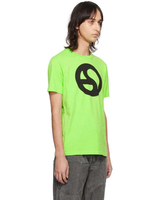 Acne Green Graphic T-shirt for men
