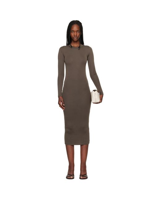 Fear Of God Black Fitted Long Sleeve Maxi Dress
